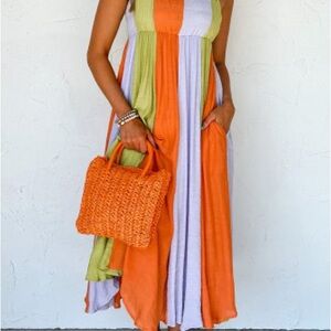 Colorful Sleeveless Maxi Dress